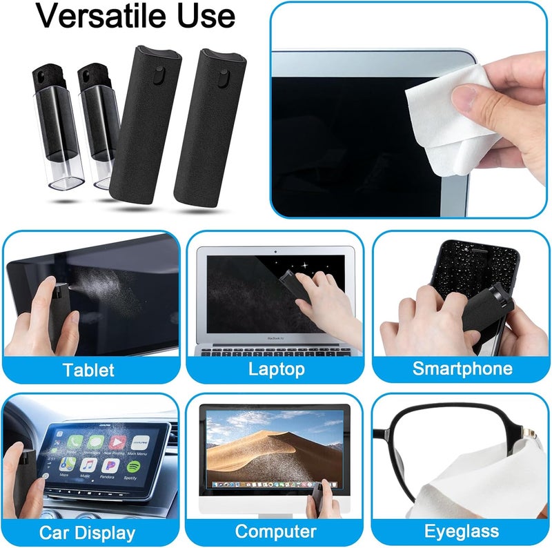 walrfid 4 Pack Screen Cleaner Spray and Wipe for Laptop Monitor and Car Screens, Phone Touchscreen Mist Cleaning Kit for Cellphone, Tablet, PC, Computer, LCD, MacBook, iPhone, iPad, Mac Pro - Black - Image 4